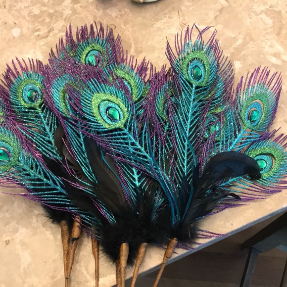 7 Peacock stems with feathers - Picture 3 of 4